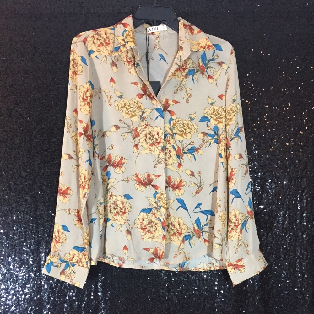 Button up floral blouse